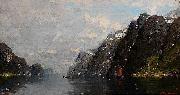 Georg Anton Rasmussen Norsk fjordlandskap china oil painting artist